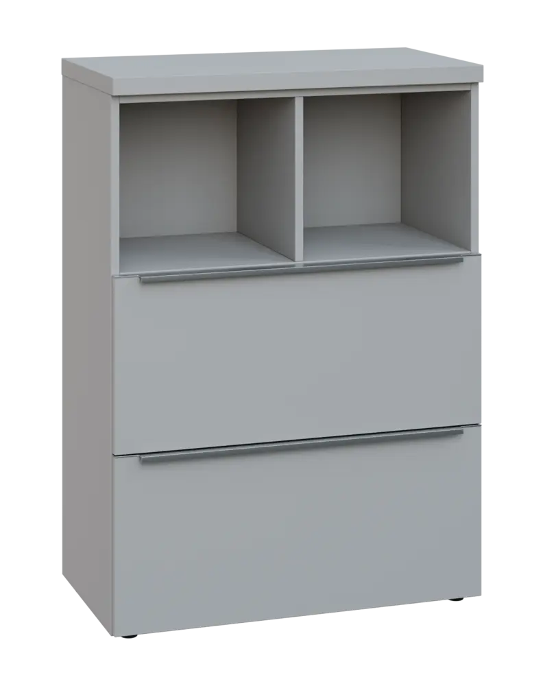 SIN 3 - 82ZN kancelářská skříň, 2-zásuvková/nika, 1120x800x400, šedá